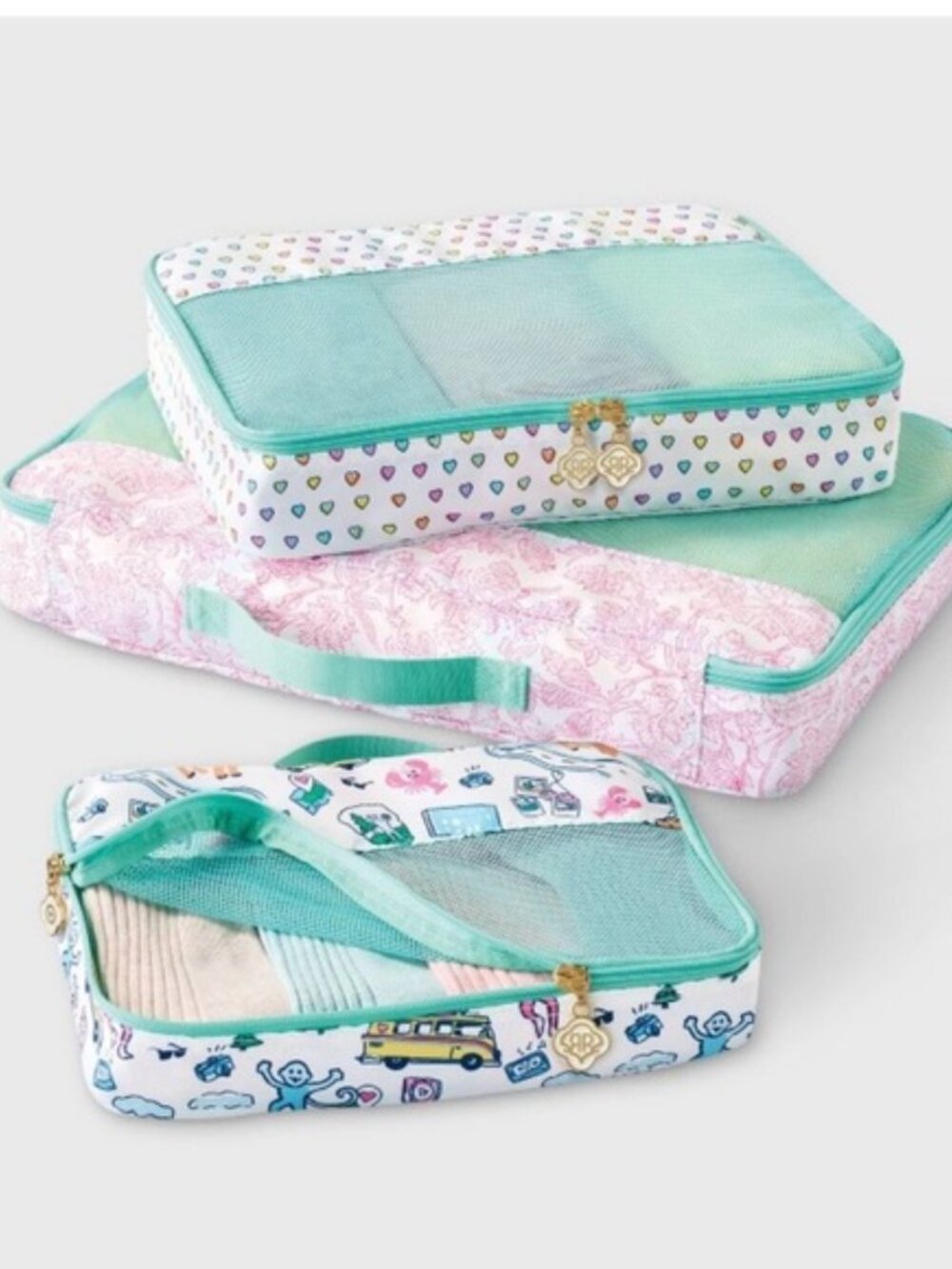 Roller Rabbit x Target Limited Edition 3 PC Teal Packing Cubes